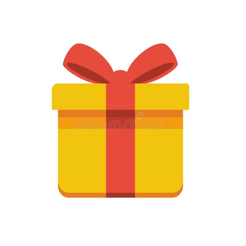 dirigez-le-symbole-de-signe-dessin-des-boîte-cadeau-avec-les-rubans-rouges-qui-sont-plats-et-simples-114927848